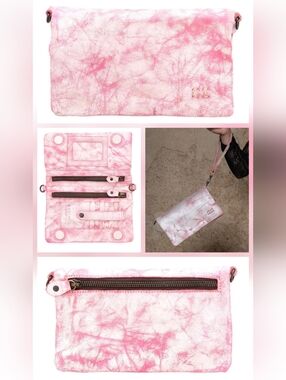 ❤BED STU❤️ CADENCE LEATHER WRISTLET WALLET CLUTCH CROSSBODY HANDBAG Blossom PINK